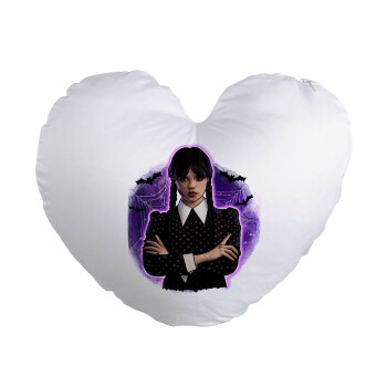 Wednesday moonlight, Μαξιλάρι καναπέ καρδιά 40x40cm περιέχεται το  γέμισμα