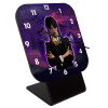 Quartz Wooden table clock with hands (10cm)