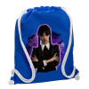 Backpack pouch GYMBAG Blue, with pocket (40x48cm) & thick cords