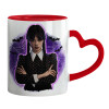 Mug heart red handle, ceramic, 330ml