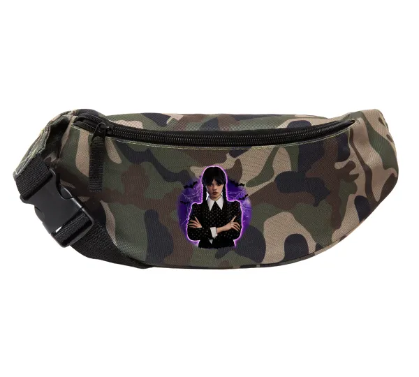 Wednesday moonlight — Unisex waist bag (banana) in Jungle camouflage color with 2 pockets