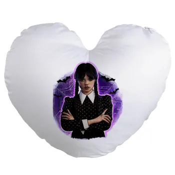 Wednesday moonlight, Μαξιλάρι καναπέ καρδιά 40x40cm περιέχεται το  γέμισμα