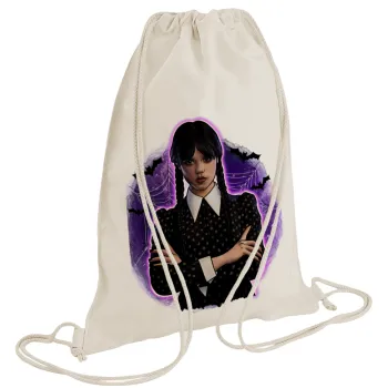 Wednesday moonlight, Τσάντα πλάτης πουγκί GYMBAG natural (28x40cm)