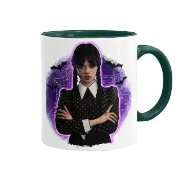 Wednesday moonlight, Mug colored green, ceramic, 330ml