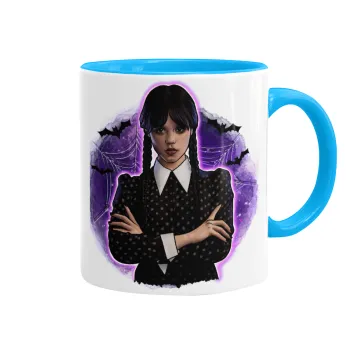 Wednesday moonlight, Κούπα χρωματιστή γαλάζια, κεραμική, 330ml