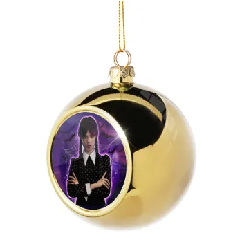Wednesday moonlight, Golden Christmas tree ball ornament 8cm
