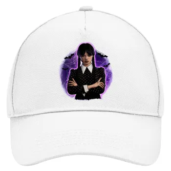 Wednesday moonlight, Καπέλο Ενηλίκων Baseball, Drill, Λευκό (100% ΒΑΜΒΑΚΕΡΟ, ΕΝΗΛΙΚΩΝ, UNISEX, ONE SIZE)