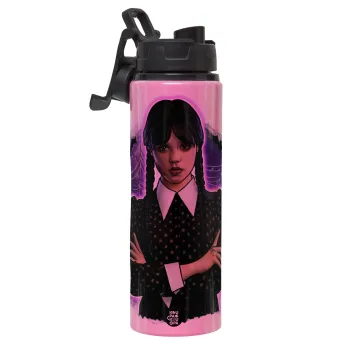 Wednesday moonlight, Μεταλλικό παγούρι νερού με καπάκι ασφαλείας, αλουμινίου 850ml