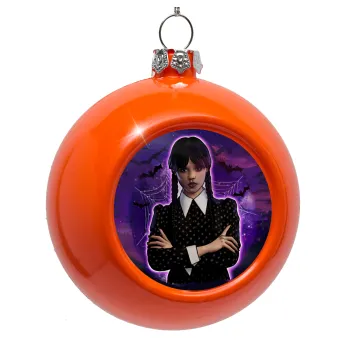 Wednesday moonlight, Στολίδι Χριστουγεννιάτικη μπάλα δένδρου Πορτοκαλί 8cm