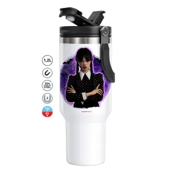 Wednesday moonlight, Mega Tumbler με καπάκι, διπλού τοιχώματος (θερμό) 1,2L