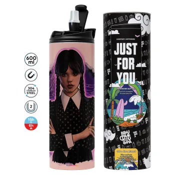 Wednesday moonlight, Tumbler stainless steel PINK 600ml