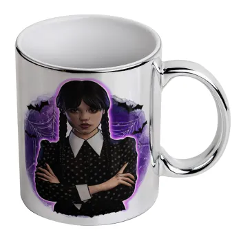 Wednesday moonlight, Mug ceramic, silver mirror, 330ml