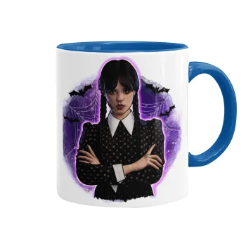 Wednesday moonlight, Κούπα χρωματιστή μπλε, κεραμική, 330ml