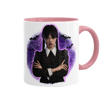 Wednesday moonlight, Mug colored pink, ceramic, 330ml