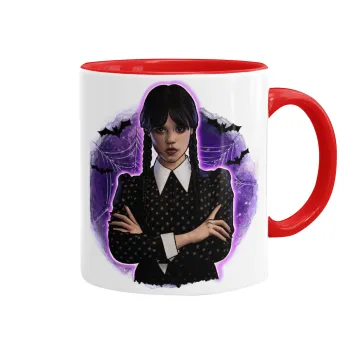 Wednesday moonlight, Mug colored red, ceramic, 330ml