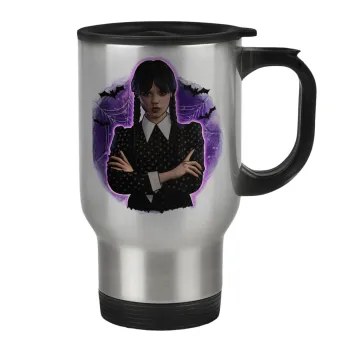 Wednesday moonlight, Κούπα ταξιδιού ανοξείδωτη με καπάκι, διπλού τοιχώματος (θερμό) 450ml