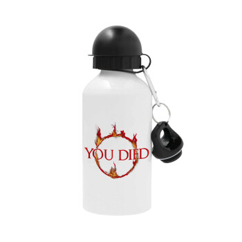 You Died | Dark Souls, Metal water bottle, White, aluminum 500ml