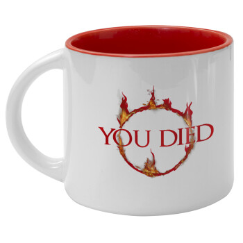 You Died | Dark Souls, Κούπα κεραμική 400ml Λευκή/Κόκκινη