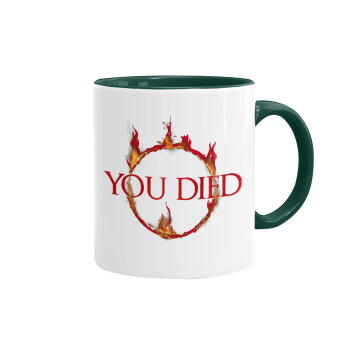 You Died | Dark Souls, Mug colored green, ceramic, 330ml