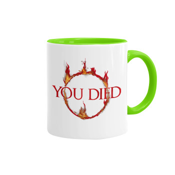 You Died | Dark Souls, Mug colored light green, ceramic, 330ml