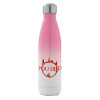 Μεταλλικό παγούρι θερμός Ροζ/Λευκό (Stainless steel), διπλού τοιχώματος, 500ml
