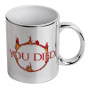 Mug ceramic, silver mirror, 330ml
