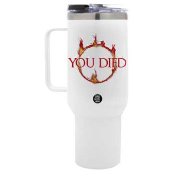 You Died | Dark Souls, Mega Stainless steel Tumbler with lid, double wall 1,2L