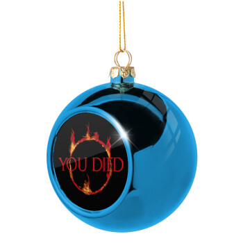 You Died | Dark Souls, Χριστουγεννιάτικη μπάλα δένδρου Μπλε 8cm