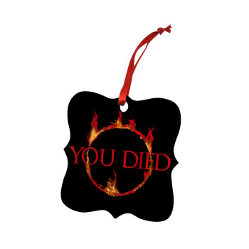 You Died | Dark Souls, Χριστουγεννιάτικο στολίδι polygon ξύλινο 7.5cm