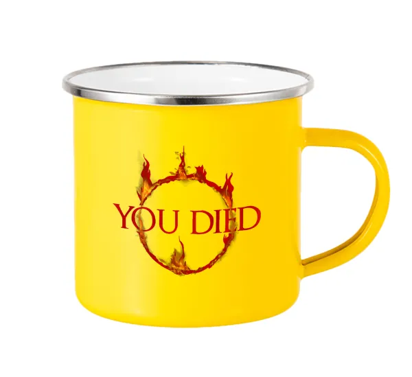 You Died | Dark Souls — Yellow Enamel Metallic Cup 360ml