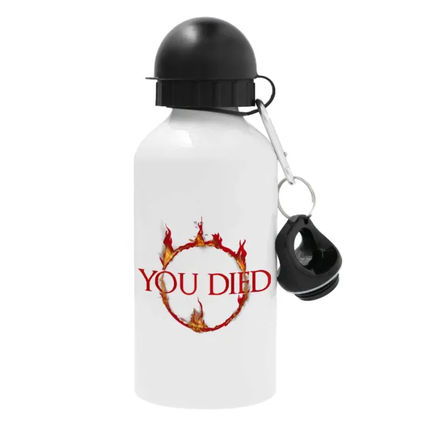 You Died | Dark Souls — Μεταλλικό παγούρι νερού, Λευκό, αλουμινίου 500ml
