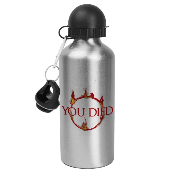 You Died | Dark Souls — Metallic water jug, Silver, aluminum 500ml