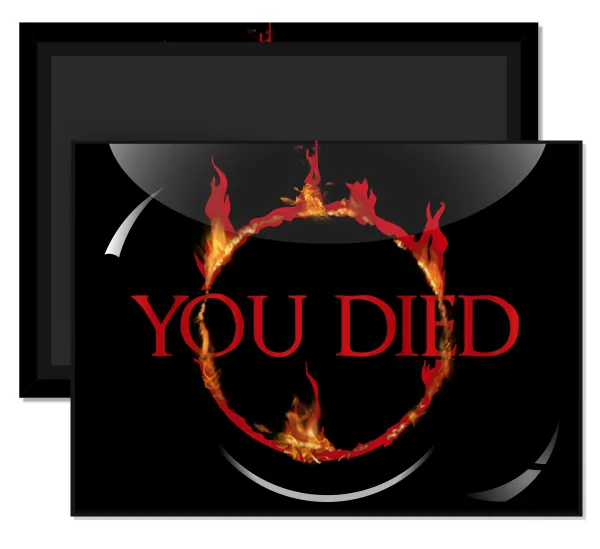You Died | Dark Souls — Rectangular fridge magnet, 9x6cm