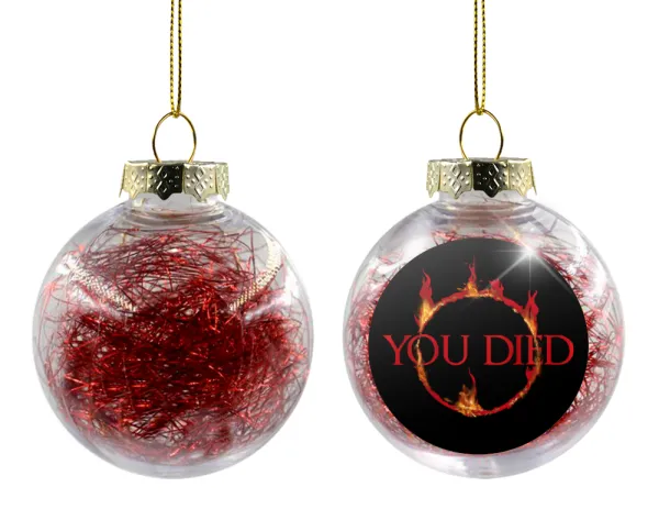 You Died | Dark Souls — Transparent Christmas tree ball ornament with red filling 8cm