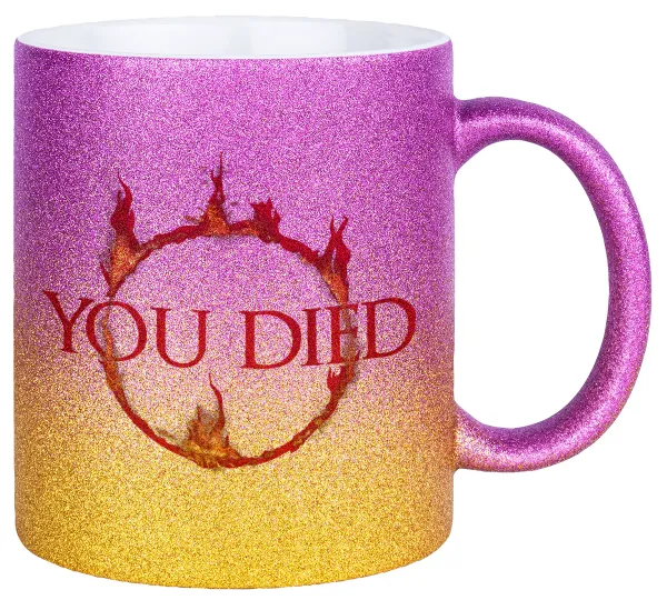 You Died | Dark Souls — Κούπα Χρυσή/Ροζ Glitter, κεραμική, 330ml