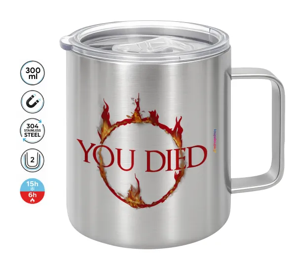 You Died | Dark Souls — Double-walled stainless steel mug 300ml with temperature-retaining lid