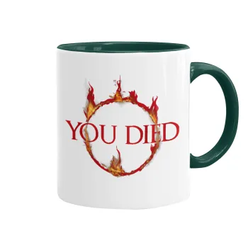 You Died | Dark Souls, Mug colored green, ceramic, 330ml