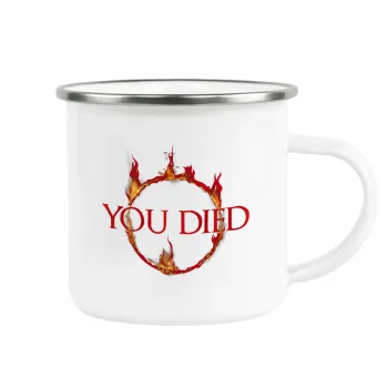 You Died | Dark Souls, Metallic enamel cup white 360ml