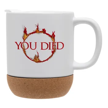 You Died | Dark Souls, Κούπα, κεραμική με βάση φελού και καπάκι (ΜΑΤ), 330ml