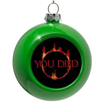 You Died | Dark Souls, Στολίδι Χριστουγεννιάτικη μπάλα δένδρου Πράσινο 8cm