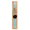 Easter Set, wooden keychain & aromatic flat Easter candle (30cm) (TURQUOISE)