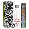 Easter candle, metallic white thermos bottle (500ml) & aromatic flat candle (30cm) (GRAY)