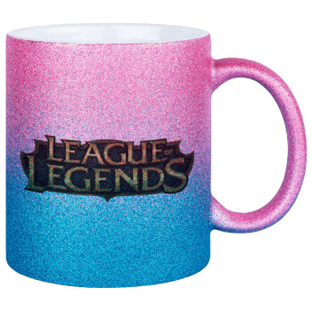 League of Legends LoL, Κούπα Χρυσή/Μπλε Glitter, κεραμική, 330ml