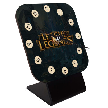 League of Legends LoL, Επιτραπέζιο ρολόι σε φυσικό ξύλο (10cm)