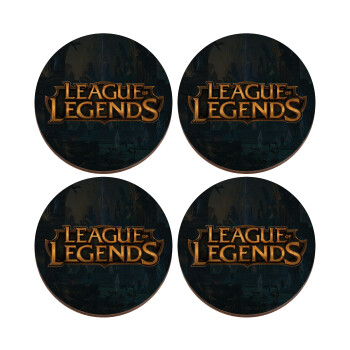 League of Legends LoL, ΣΕΤ x4 Σουβέρ ξύλινα στρογγυλά plywood (9cm)