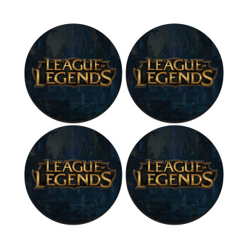 League of Legends LoL, ΣΕΤ 4 Σουβέρ ξύλινα στρογγυλά (9cm)