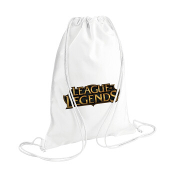 League of Legends LoL, Τσάντα πλάτης πουγκί GYMBAG λευκή (28x40cm)