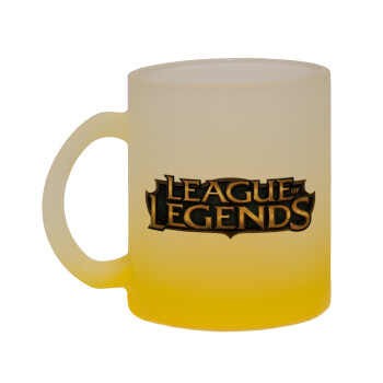 League of Legends LoL, Κούπα γυάλινη δίχρωμη με βάση το κίτρινο ματ, 330ml