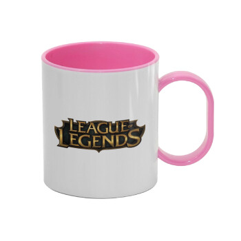 League of Legends LoL, Κούπα (πλαστική) (BPA-FREE) Polymer Ροζ για παιδιά, 330ml