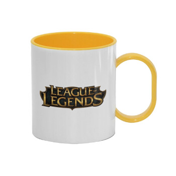 League of Legends LoL, Κούπα (πλαστική) (BPA-FREE) Polymer Κίτρινη για παιδιά, 330ml